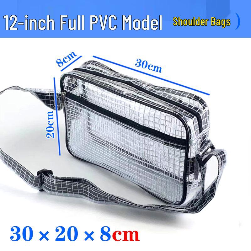 Transparent Anti-Static PVC Tool Bag - Dust-Free Cleanroom Crossbody/Shoulder Bag with Grid Storage