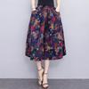 Summer Wide Leg Pants Women Ethnic Style Elastic High Waist Print Pants Female Casual Summer Calf-Length Pants Skirts