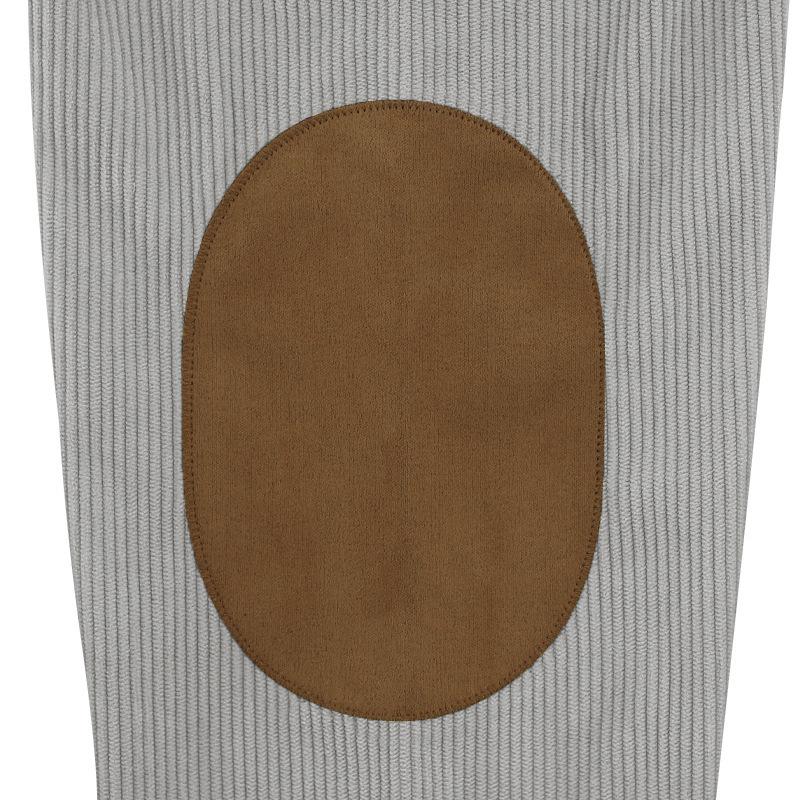 New Men's Autumn Casual Corduroy Solid-Colour Elbow-Patch Zip-Up Hooded Sweatshirt with Stand-Up Collar