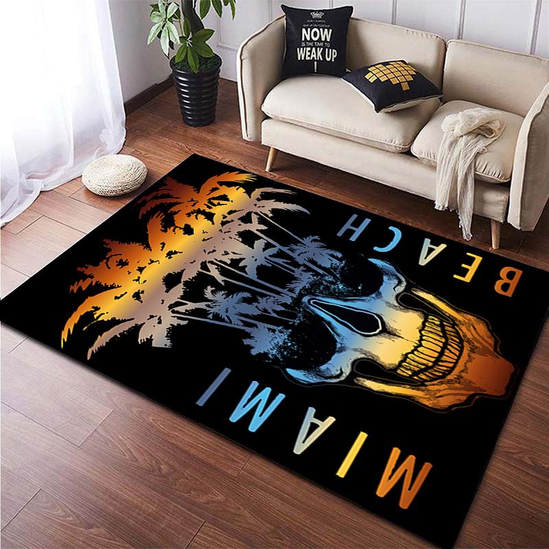 Skull Custom Fashion Carpet Doormat Rugs Living Room Area Rug Living Room Games Area Children's Crawling Mat Anime Rug Yoga Mat