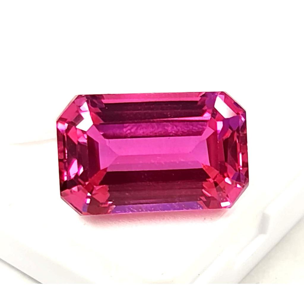 Excellent Pink Sapphire Emerald Cut 24-26 Ct Certified Loose Gemstone