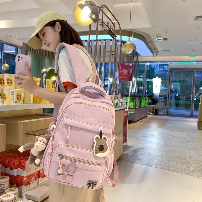 Школьный женский дорожный рюкзак контрастного цвета — фото 18