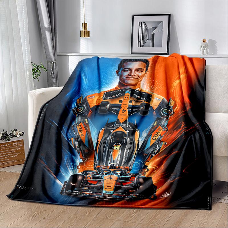 Manta Suave de Felpa Lando Norris Piloto F1, Manta de Franela Manta de Tiro para Sala de Estar Dormitorio Cama Sofá Oficina Cubierta Regalo