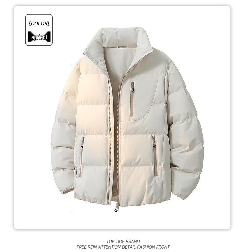 2025 Winter Stand Collar Cotton Jacket - Men's Windproof Warm Unisex Casual Outwear