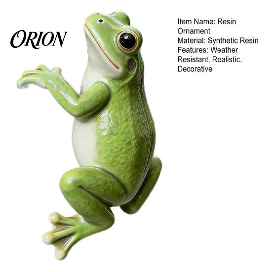 Frog Statue for Flower Pots Planter Climber Statue, Realistic Resin Animal Ornament, Waterproof Small Ponds Figurine Indoor Outdoor Pot Edge
