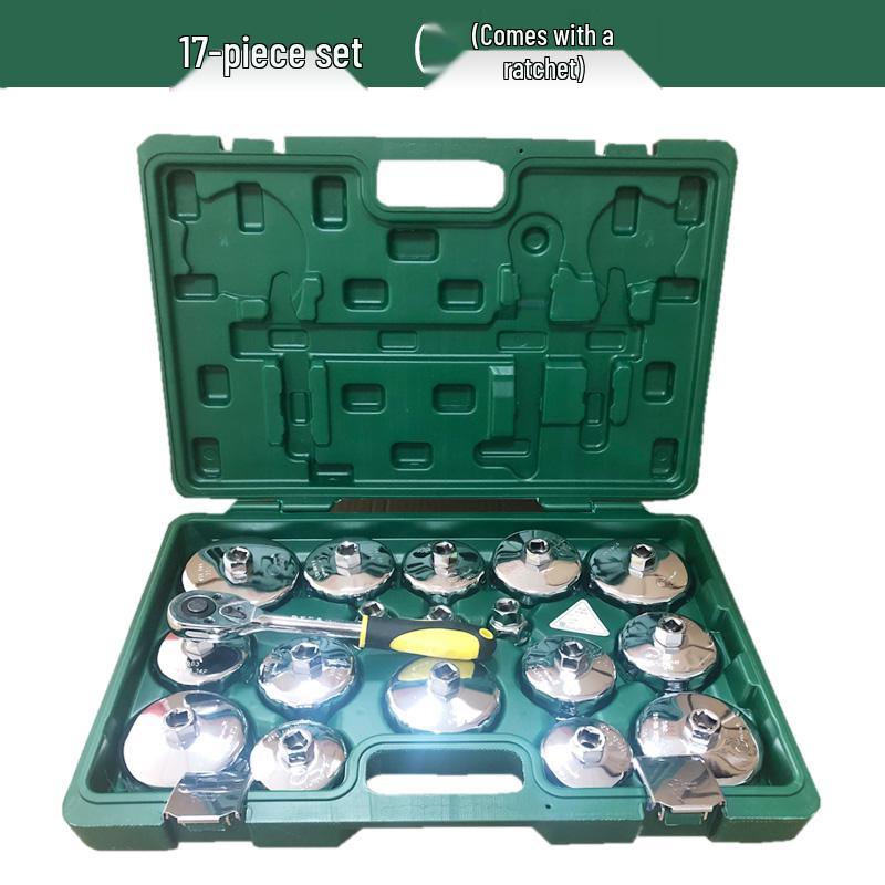 Steel Engine Oil Filter Wrench Set - Cap Style Auto Maintenance Tool