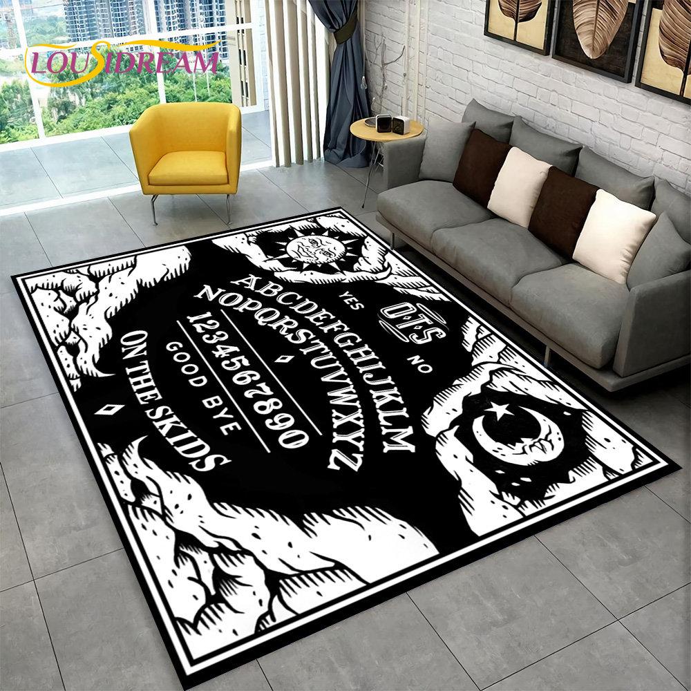 Ouija Tarot Witchcraft Gothic Area Rug,Carpet Rug for Living Room Bedroom Sofa Doormat Decoration,Kids Play Non-slip Floor Mat