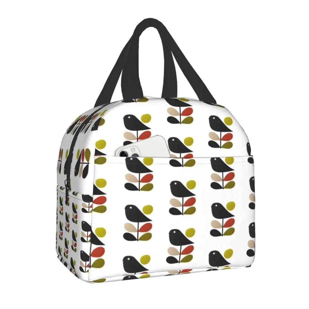 Orla Kiely Multi Stem Thermal Insulated Lunch Bag Scandinavian Flower Portable Lunch Tote for Outdoor Picnic Storage Food Box