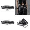 Style Double Row Buckle Belt For Denim Jeans With Metal Eyelet Closure