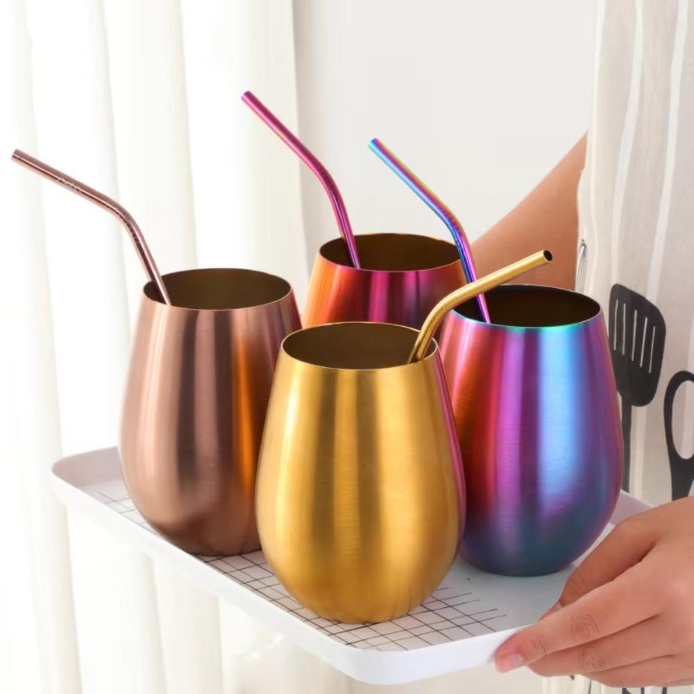 

Stainless Steel Wine Cup 500ML Big Belly Cup New Metal Drinking Mug Outdoor Drinkware чорний