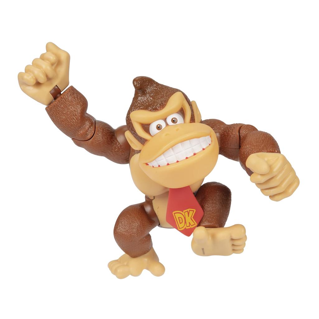 Nintendo Super Mario 6" / 15cm Tall Donkey Kong Action Figure with Pose Function, Perfect for Play and Display for Kids and Collectors Ages 3 and Up.