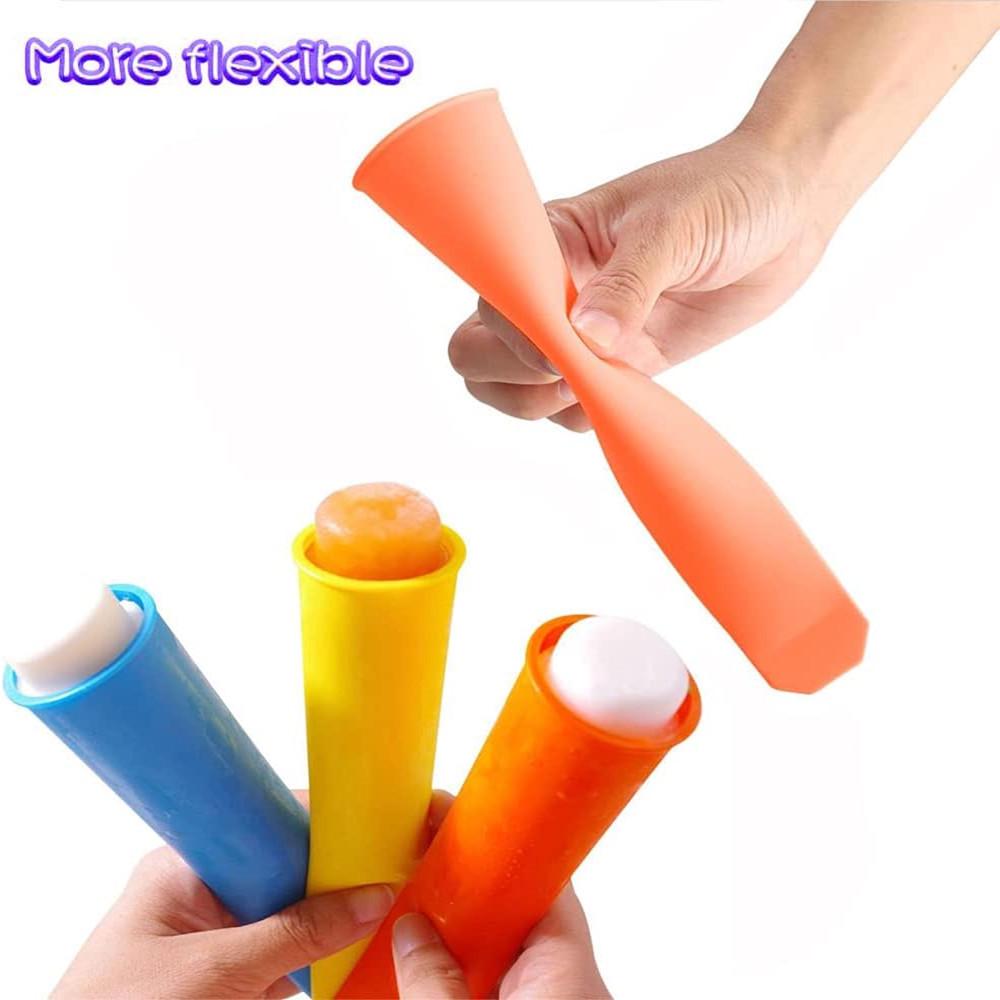 Creative DIY Silicone Popsicle Molds with Lids, Small Size, 6 Colors - Ice Cream and Snow Bar Sticks Included