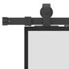 Sliding Door with Fittings Black 90 x 205 cm Tempered Glass