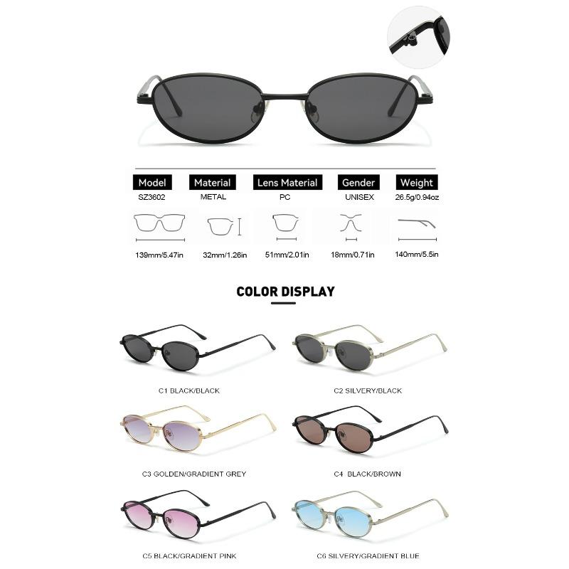 European and American Personalized Small Frame Oval Exquisite Metal Glasses for Men and Women Fashionable Anti-Uv Sunglasses