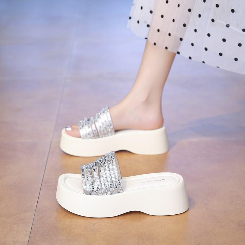 CRLAYDK Designer Women's Slippers Strap Sandals Slip On Indoor Outdoor For Summer Ladies Platform Shoes Walking Casual Slides