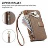 Phone Case For Google Pixel 9 Pro  / 9 Floral Leaf Pattern Multi Card Slots Zipper Leather Phone Cover with Wrist Strap