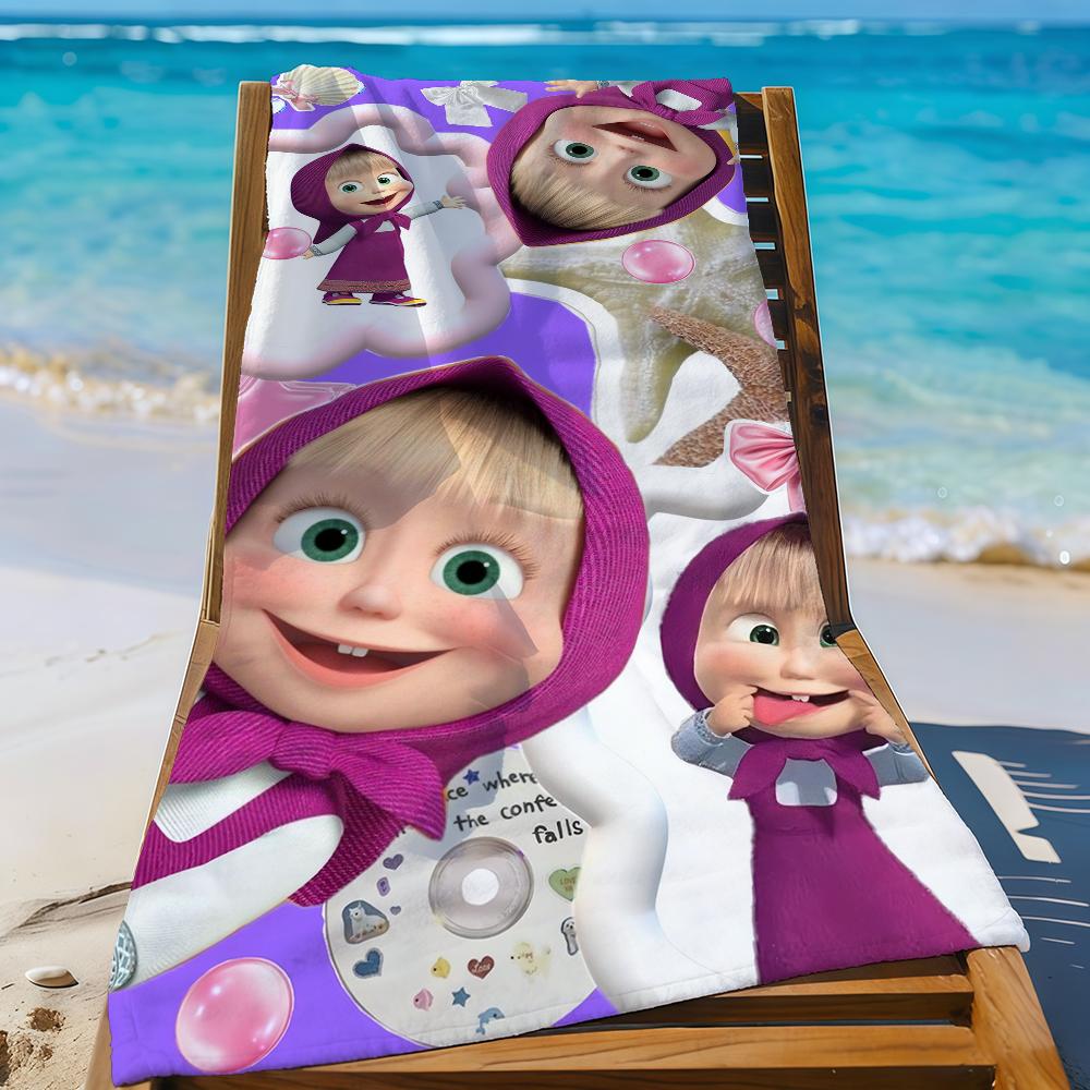 Cartoon M-Masha-A and the B-Bear-R Towel For Swim Yoga Gym Quick Drying Soft and skin-friendly Beach Towels All-Season