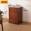 Comodino in Legno Massello con Serratura, Moderno Armadietto Modulare Multifunzionale da Comodino con Cassetti, Organizer di Grande Capacità per la Camera da Letto