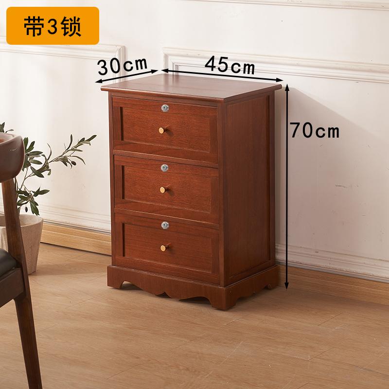 Comodino in Legno Massello con Serratura, Moderno Armadietto Modulare Multifunzionale da Comodino con Cassetti, Organizer di Grande Capacità per la Camera da Letto