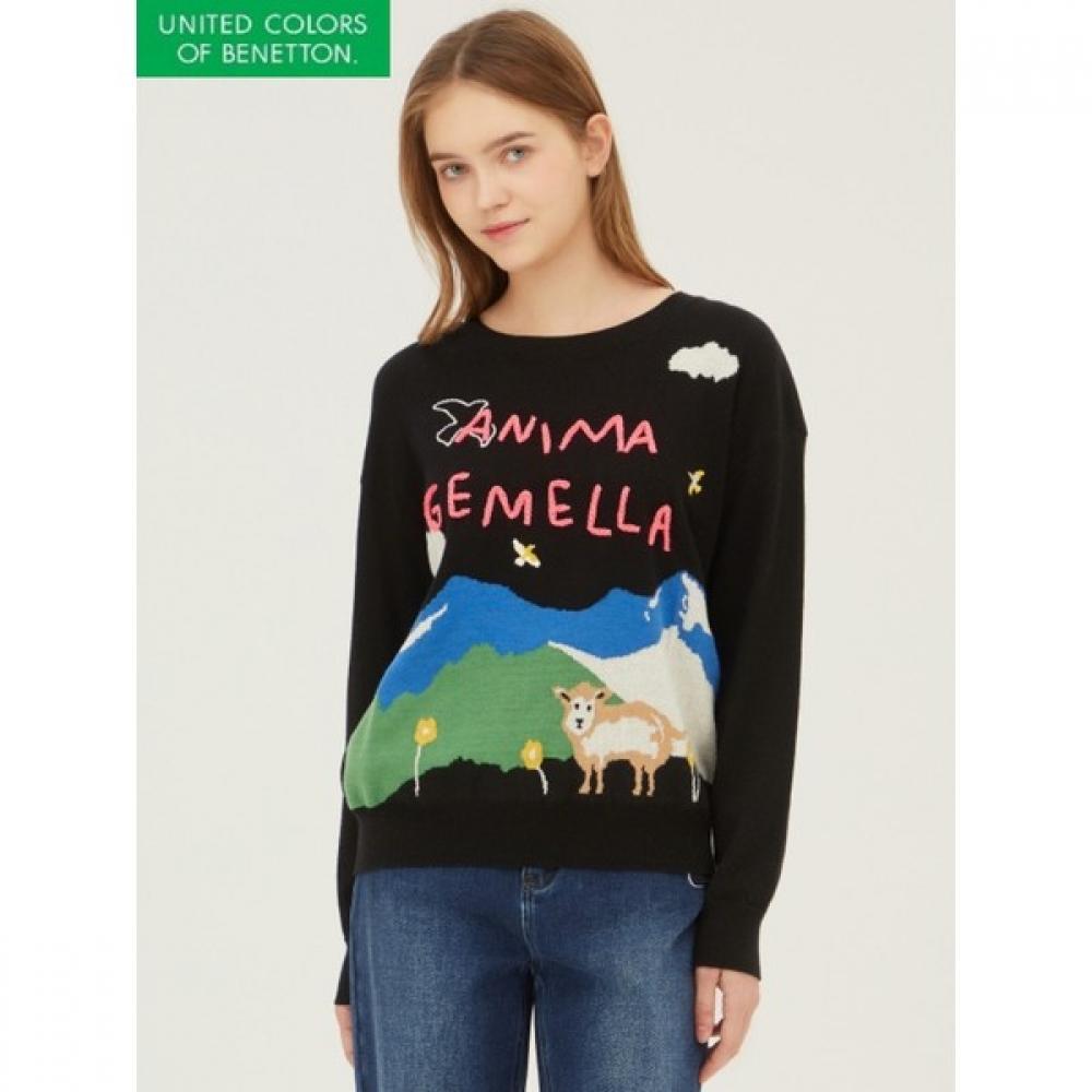 

Benetton Yang Вязание интарсия Bakpa9461 BK/OS