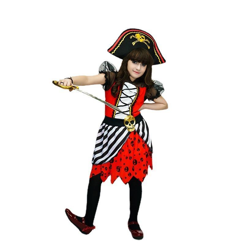Halloween costumes stage dress party clothes masquerade cosplay costumes little girl pirate skirt