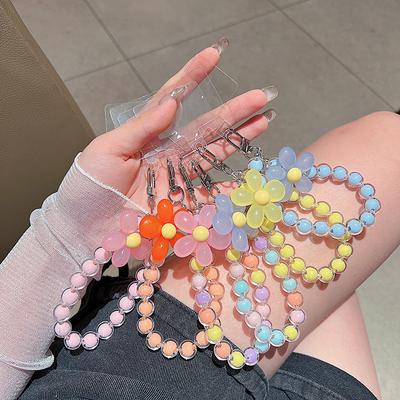 Flower Color Mobile Phone Lanyard Wrist Strap Women's Hand-held Chain Short Anti-lost Cell Phone Case Cute Lanyard Key Pendant