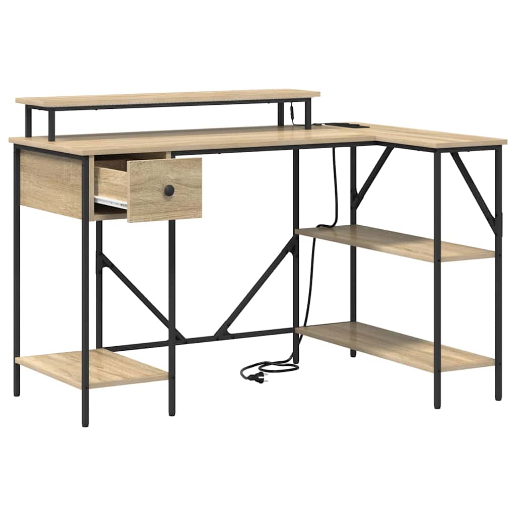 Desk Sonoma Oak Finish 120 x 79 x 86.5 cm Particleboard