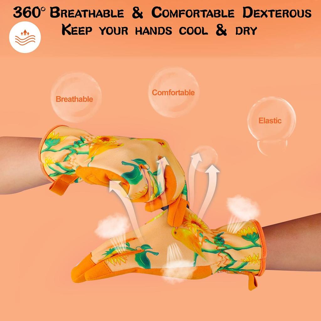 Durable And Safe Gardening Gloves For Women Breathable Leather Garden Gloves With Grip Thorn-Proof Puncture-Resistant Work Gloves