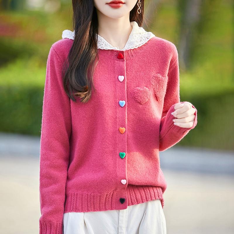 Pulover de damă din cașmir Qinghe cașmir 30% cașmir 70% lână cardigan toamnă și iarnă din cașmir moale și cald