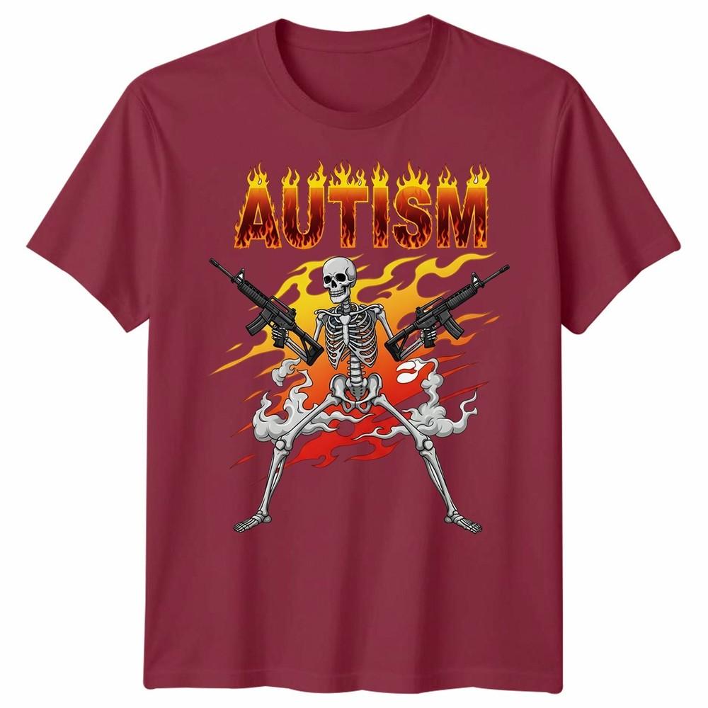 Retro Autism Skeleton Meme Funny Unisex Tshirt