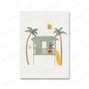 Three Surfing Animals Cute Tiger Zebra Giraffe Poster Canvas Painting Print Beach Life Wall Art Pictures for Nursery Home Decor