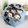 1pc Emergency Announcement: Cute Cartoon Characters Outdoor Umbrella - Automatic Opening/Closing, Portable 3-Fold Design, 8-Rib Iron Frame, Perfe