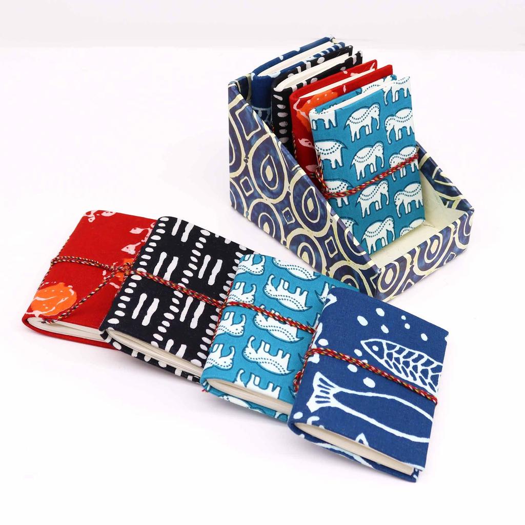 Notebooks Cotton Block Print 7x10cm Assorted