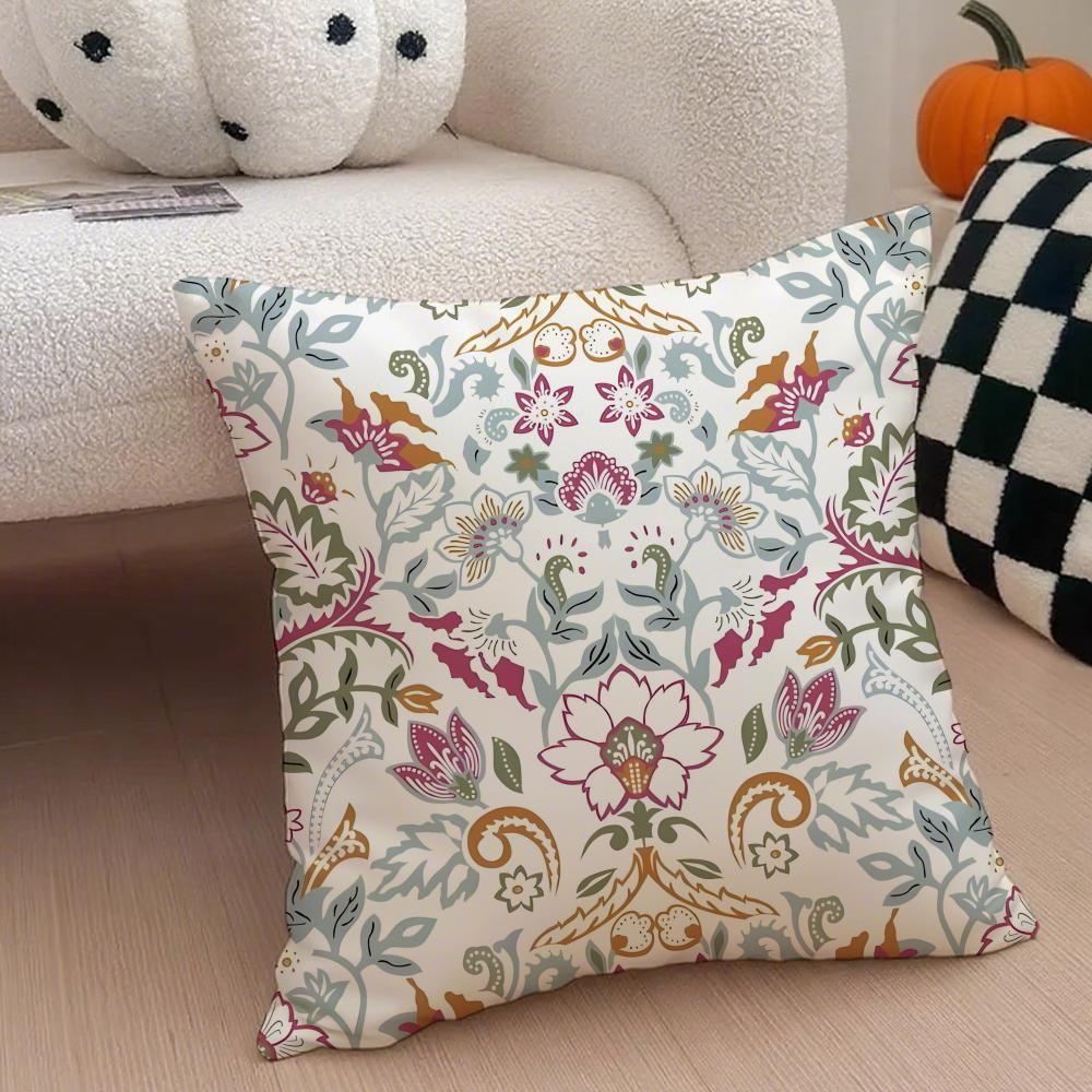 Indonesia Batik Cushion Cover Throw Pillow Cover Hidden Button Durable Polyester Chair Cushion