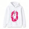 Kids Boys Girls Cartoon White Rabbit Print Pullover Hoodie Casual Soft Long Sleeve Warm Hooded Sweatshirt for Children Daily Outdoor Streetwear