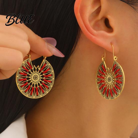 Beach Vacation Accessories 1 Pair Retro Style Bohemia Earrings Hand-Woven