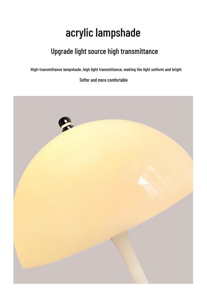 Denmark Style Mushroom Table Lamp: Slim Waist, Dimmable Touch Night Light for Bedroom