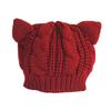 New Lovely Cat Ears Knitted Hat Fashion Women Solid Color Winter Warm Crochet Braided Beanie Hats Casual Girl Kawaii Wool Cap