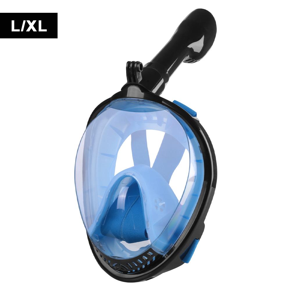 Full Dry Snorkel Mask Silicone Full Face Anti-Fog Panoramic View Diving Mask for Snorkeling Gear-M4