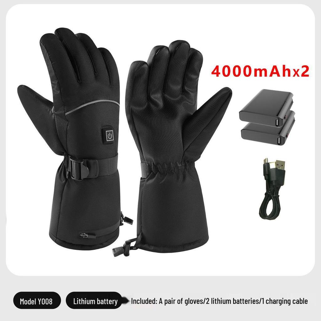 Unisex Electric Heated Gloves for Cold Protection: Rechargeable, Thickened for Outdoor Skiing & Cycling