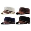 Men Flat Top Mountaineering Hats Spring Autumn Adjustable Leather Peaked Hats Outdoor Sports Sunscreen Baseball Caps