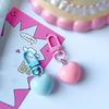 5pcs Anti-lost Heart Pendant Keyring Macaron Colors Car Keychain  Hanging Jewelry