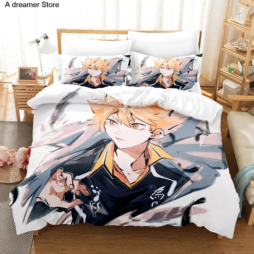 Haikyu Japan Famous Anime Bedding Set Bedroom Soft Modern Bedspreads Comefortable Kids Duvet Cover Quilt Cover And Pillowcase
