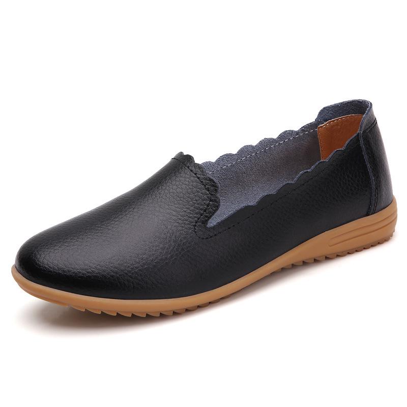 

Весна Новые Женские Туфли Большого Размера Натуральная Кожа Белые Туфли Повседневные Модные Женские Кожаные Туфли на Мягкой Подошве Повседневные Туфли на Плоской Подошве 41