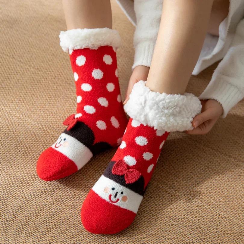 Thermische Flauschige Socken Damen Winter Warme Bodensocken Weiche Damen Haus Indoor Weihnachtsgeschenke Rutschfeste Grip Boden Hausschuhe Socken