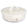 Divided Rotating Serving Tray with Lid and Handle Snackle Box Container Rotating Divided Serving Pla