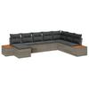 Garden Sofa Set with Cushions and Storage 9 Pcs Gray Poly Rattan