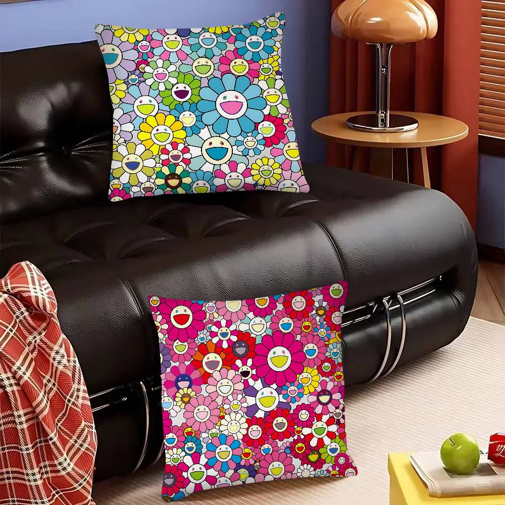 M Murakami Takashi A An Homage To Monopink 1960 Pillow Case Square Pillow Bedroom Sofa Leisure Comfort Cushion Car