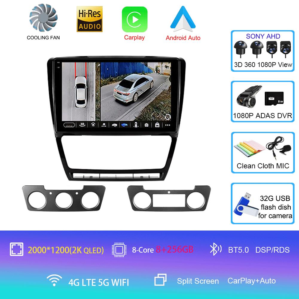 Android 14 Car Radio For Skoda Octavia 2 A5 2008 - 2013  Multimedia Video PlayerNavigation Stereo GPS  No 2din 2 Din Dvd