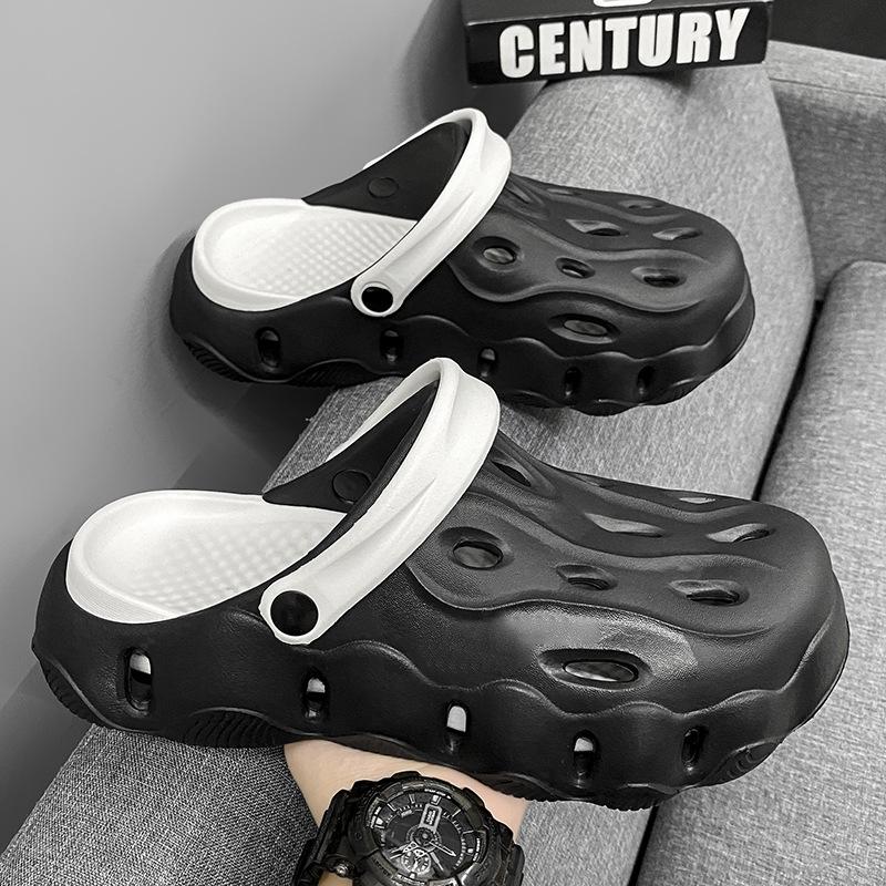 

Чоловічі колорблокові нековзкі клоги 2024 року - Товста підошва, еластичні, м які, зносостійкі, модні, повсякденні, для вулиці, пляжне взуття. 42-43